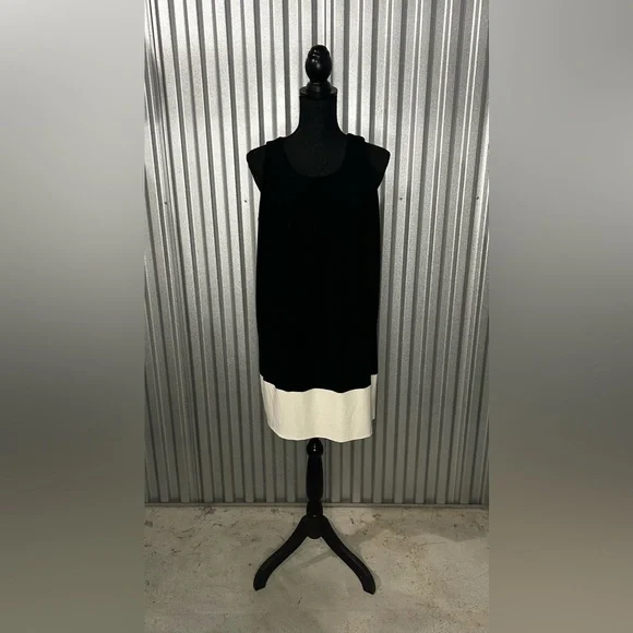 Women’s Joseph Ribkoff Vintage 90s Blue White Sleeveless Midi Dress Size 10 - Picture 1 of 3